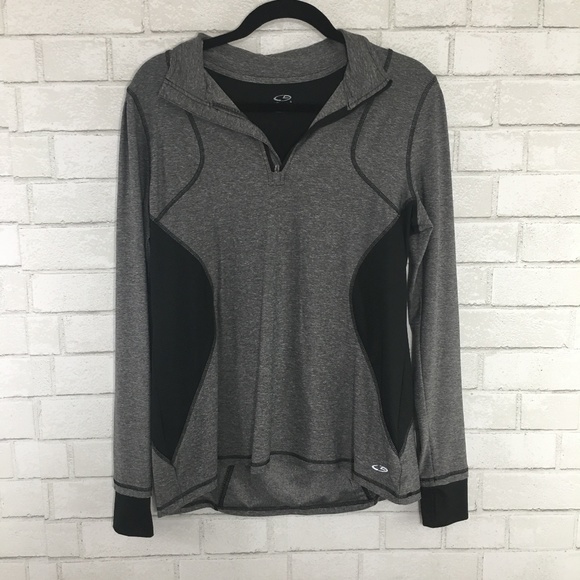 C9 by Champion Tops - C9 by Champion Gray & Black Quarter Zip Pullover